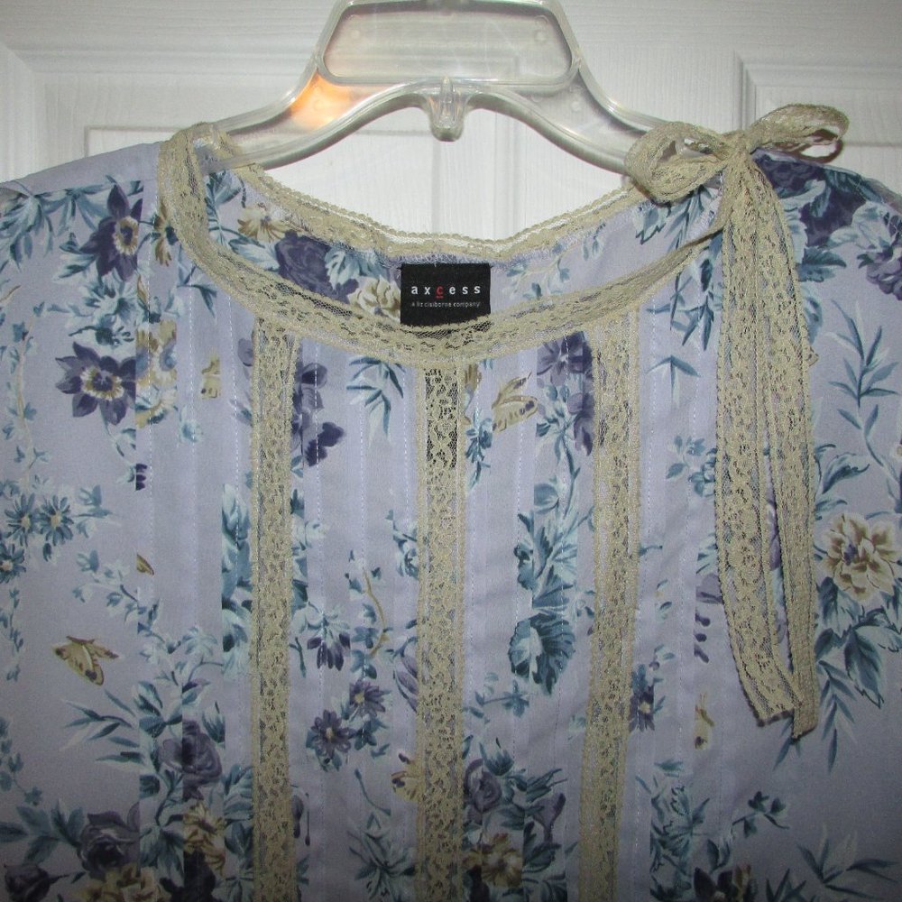 LIZ CLAIBORNE AXCESS Floral Lace Sleeveless Top Blouse - M - NEW - Picture 6 of 7